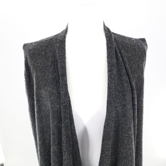 Banana Republic Drapey Open Sweater Vest Womens M Gray Wool Alpaca Mohair Preppy - Picture 8 of 15